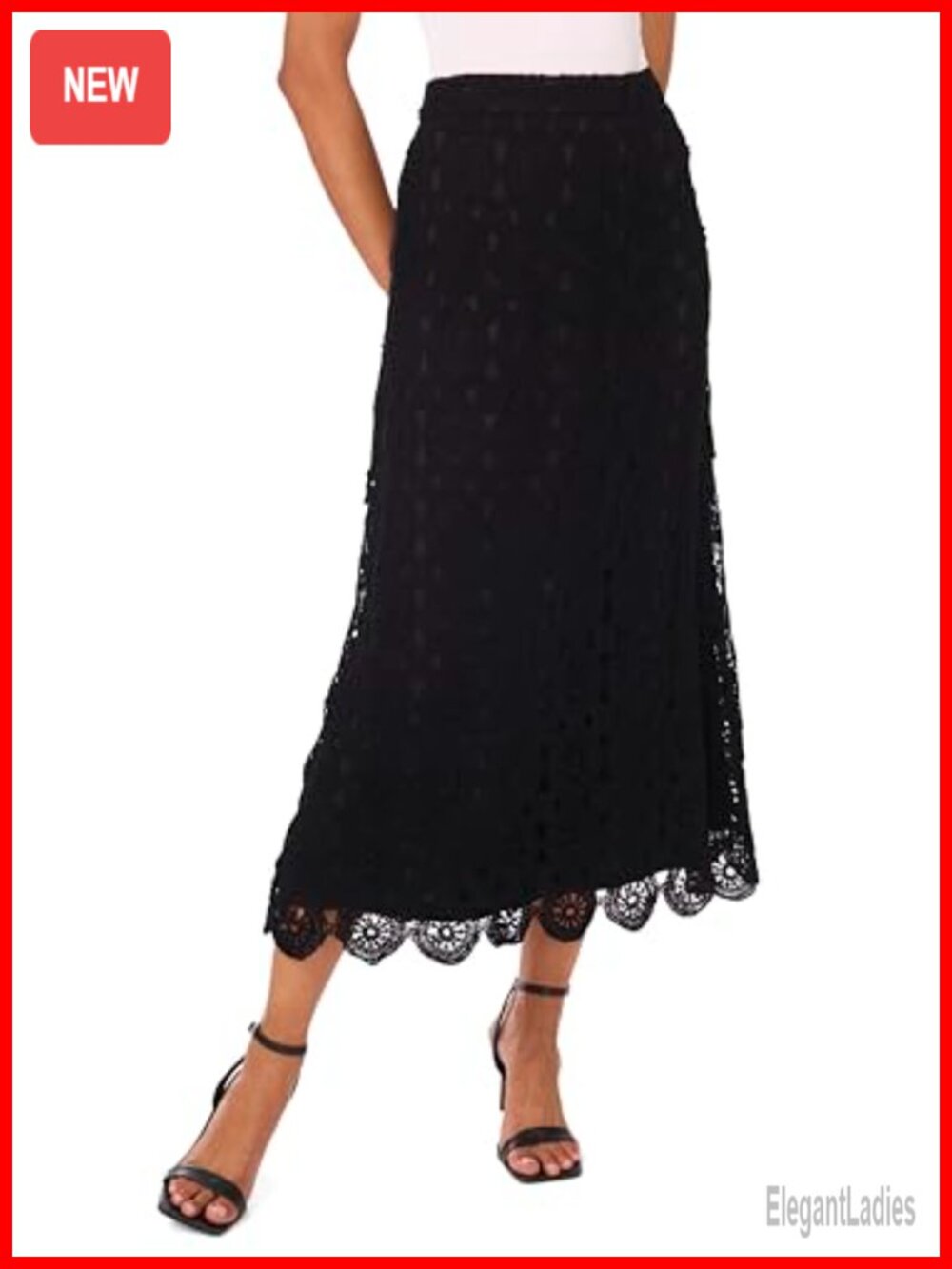 Crochet Maxi Skirt High Rise Cotton Nylon Relaxed Fit